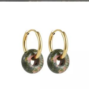 Fashion Round Circel Natural Stone Crystal Bead Earrings Earring for Women